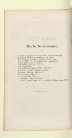 Uebersicht der Hauptgruppen