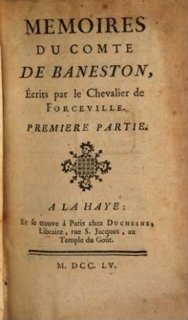 Memoires Du Comte De Baneston, 1