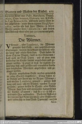 Vermes. Die Würmer