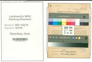 Entnazifizierung Grete Rosenberg , geb. 25.12.1896 (Stenotypistin)