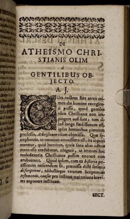De Atheismo Christianis Olim.