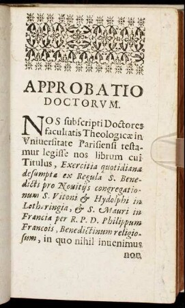 Approbatio Doctorum.