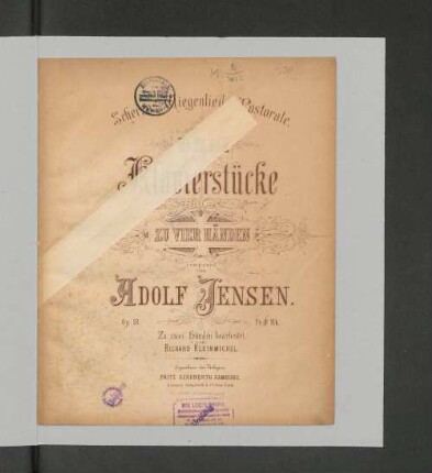 Scherzo, Wiegenlied, Pastorale : drei Klavierstücke zu vier Händen ; op. 18