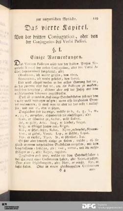 Das vierte Kapitel. Von der dritten Conjugation.