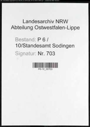 Sterberegister Standesamt Herne-Sodingen (III)
