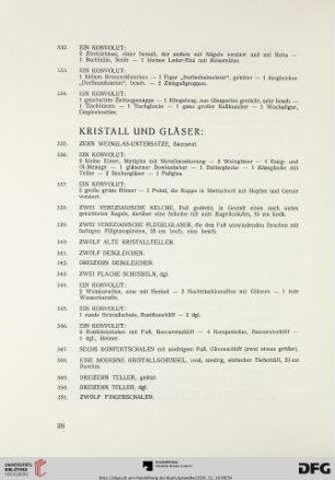 Kristall und Gläser (Nr. 335-430)