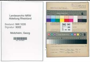 Entnazifizierung Georg Moitzheim , geb. 03.10.1896 (Buchhalter)