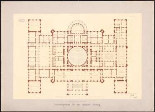 Reichstag, Berlin Erster Wettbewerb: Grundriss 1.OG