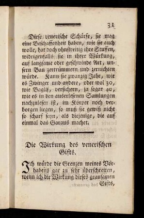 Die Wirkung des venerischen Gifts.