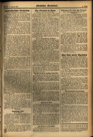 Zweite Ausgabe vom Mittwoch, den 16. Februar 1938.