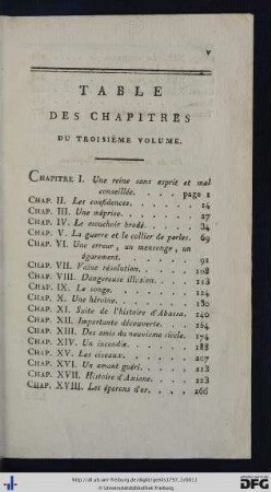 Table Des Chapitres Du Troisième Volume.