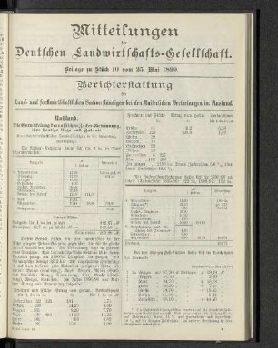 Beilage zu Stück 10 vom 25. Mai 1899.