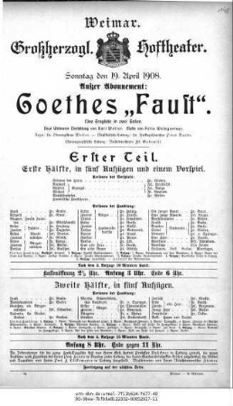 Goethes "Faust". Erster Teil