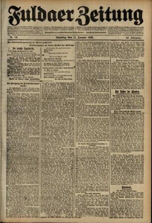 Ausgabe vom Samstag, den 12. Januar 1918.