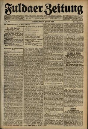 Ausgabe vom Samstag, den 12. Januar 1918.