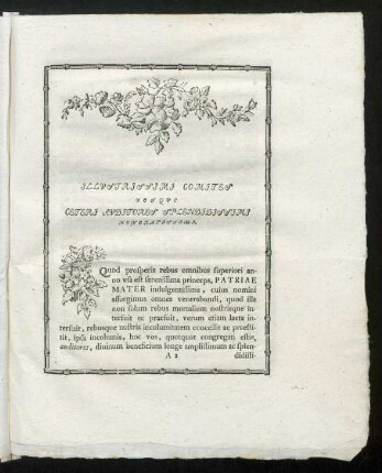 Illustrissimi Comites Vosque Ceteri Auditores Splendidissimi Honoratissimi