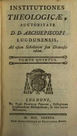 Institutiones Theologicae, 5
