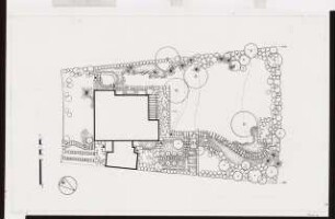 Garten Hermann Leinweber, Berlin-Schlachtensee: Lageplan mit Gartenplan