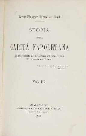 Storia della Carità napoletana. III