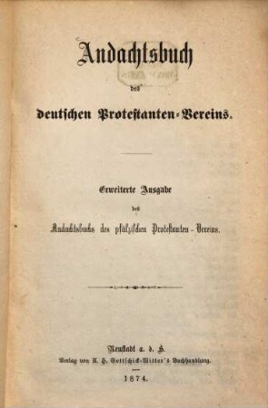 Andachtsbuch des deutschen Protestanten-Vereins