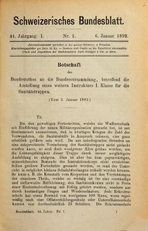 Bundesblatt. 44. 1892, 1