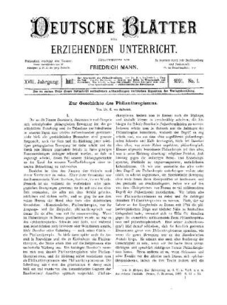 Zur Geschichte des Philanthropismus