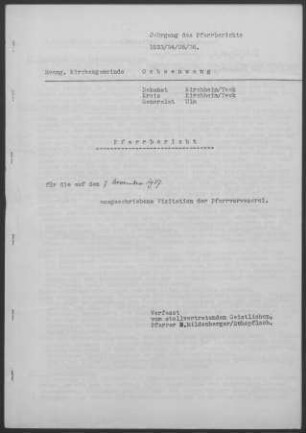 Ochsenwang: Pfarrbericht 1937
