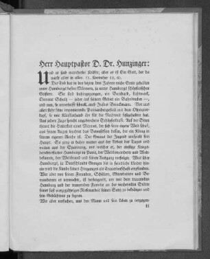 Herr Hauptpastor D. Dr. Hunzinger: