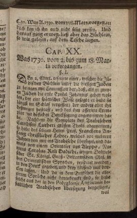 Cap. XX. Was 1730. vom 2. bis zum 18. Martii vorgegangen.
