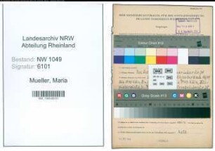 Entnazifizierung Maria Mueller , geb. 11.11.1914 ()