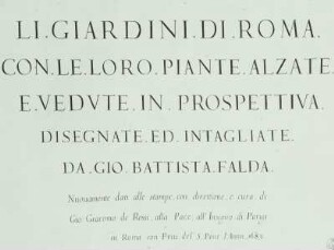 Giardini di Roma - Titelblatt