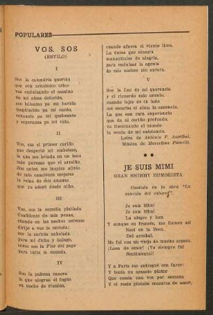 Vos. SOS : (Estilo)