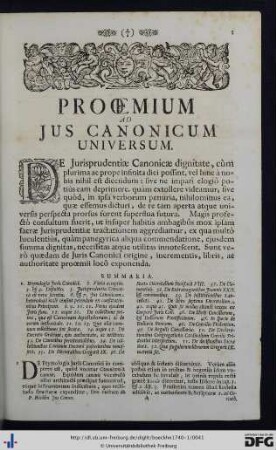Prooemium Ad Jus Canonicum Universum.