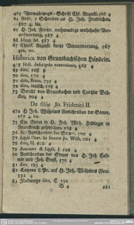 Historica von Grumbachischen Händeln