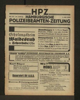 Nr. 13 * 21. Jahrg. 1. Juli 1931