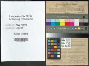 Entnazifizierung Alfred Klein , geb. 09.04.1891 (Zahnarzt)