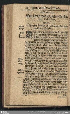 Sectio secunda. Von der Stadt Döbeln/ Geistlichen Gebäuden
