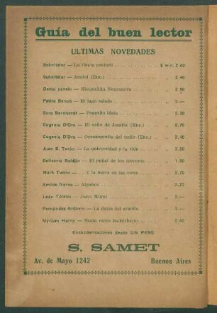 Guía del buen lector : últimas novedades