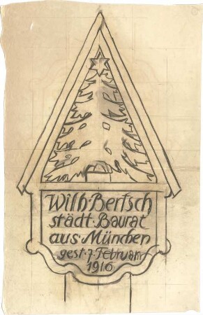 Pfann, Paul; Grabmal Bertsch - Grabstein (Ansicht)