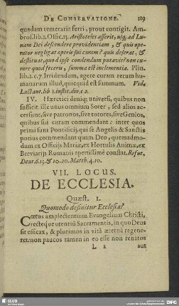 VII. Locus. De Ecclesia
