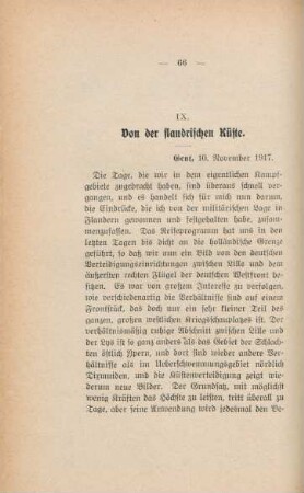 IX. Von der flandrischen Küste.