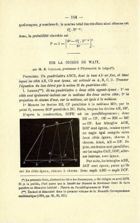 SUR LA COURBE DE WATT.