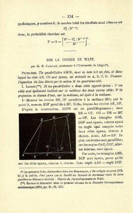 SUR LA COURBE DE WATT.