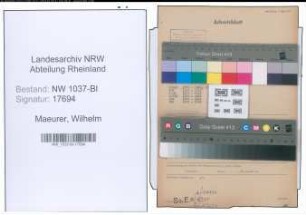 Entnazifizierung Wilhelm Maeurer , geb. 15.01.1887 (Rektor)