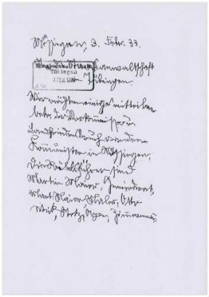 Denunziationsschreiben vom 3. Februar 1933 (Qu.131)