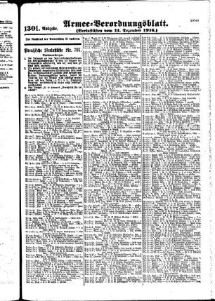 1301.Ausgabe. Montag, 11. Dezember 1916