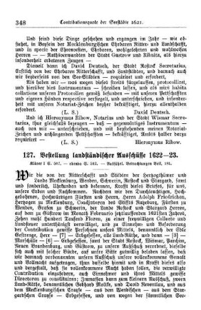 127. Bestellung landständischer Ausschüsse. 1622-23.