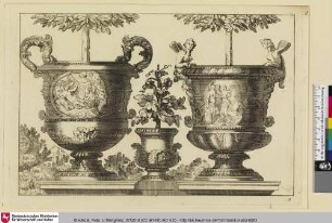 [Nouveaux Livre de Vases et de Pots. de Jardins; Zwei Vasen]