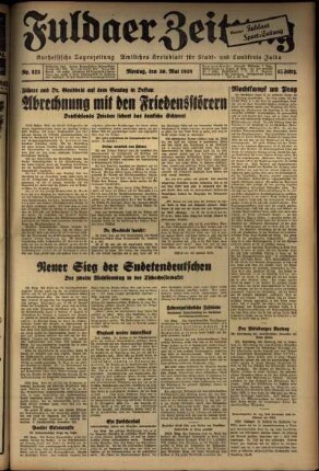 Ausgabe vom Montag, den 30. Mai 1938.
