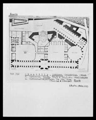 Chantilly, Schloss, Grundriss mit Stallungen und Wirtschaftsgebäuden